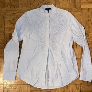 rag & bone Light Blue Dress Shirt with Embroidery